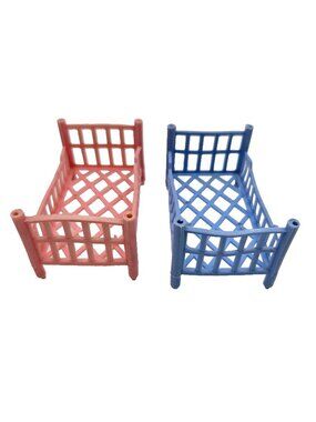 Vintage Bunk Bed Crib Baby Doll Hong Kong Pink Blue Furniture Plastic Read